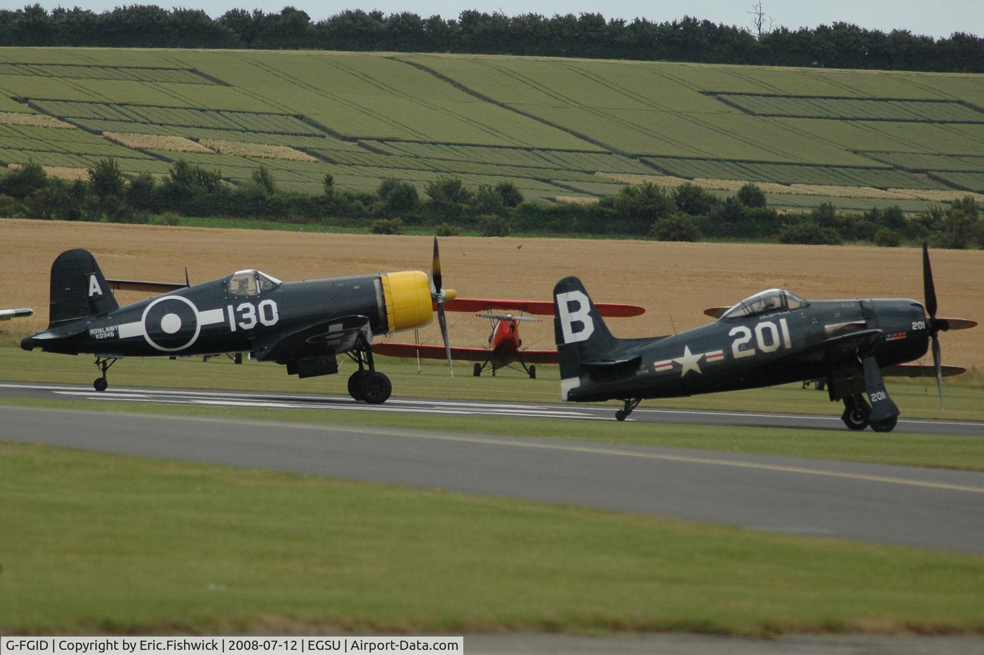 G-FGID, 1945 Goodyear FG-1D Corsair C/N 3111, 5. The Bearcat and Corsair at Duxford Flying Legends Air Show July 2008