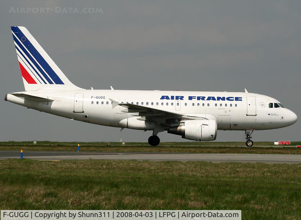 F-GUGG, 2004 Airbus A318-111 C/N 2317, Arriving from flight and rolling to the gate in the south...
