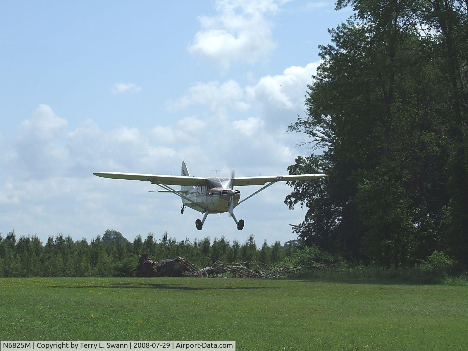 N6825M, 1948 Universal Stinson 108-3 C/N 108-4825, Stinson 108-3 landing at it's home field.