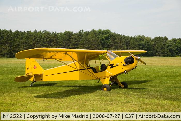 N42522, Piper J3C-65 Cub Cub C/N 14795, At Brodhead 2008