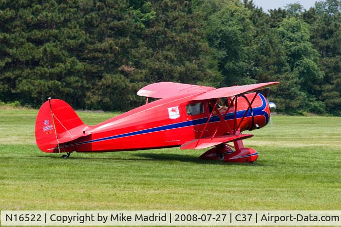 N16522, 1939 Waco YKS-6 C/N 4513, At Brodhead 2008