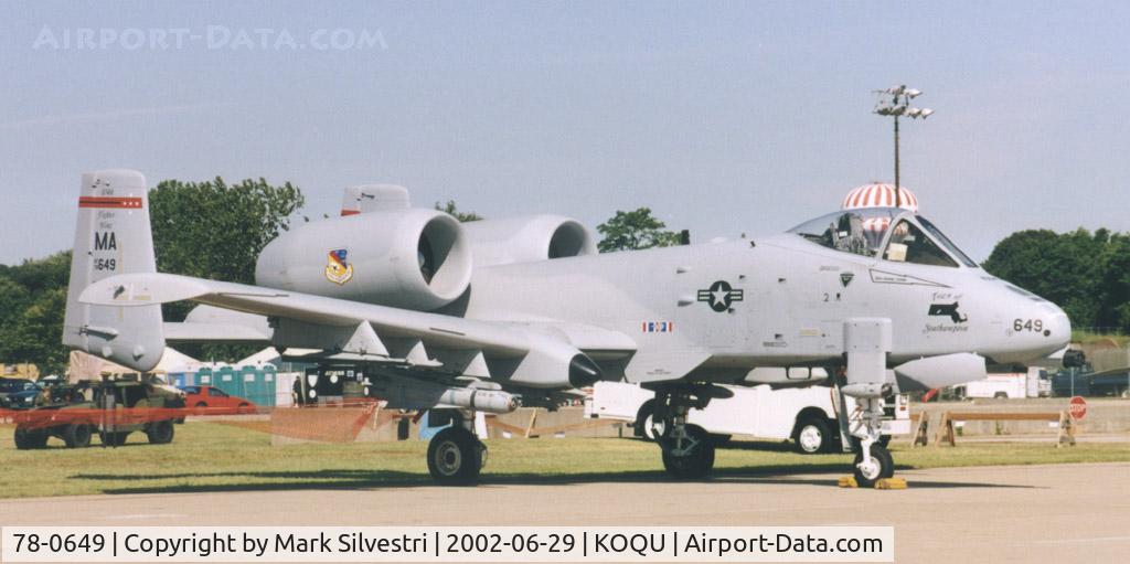 78-0649, 1978 Fairchild Republic A-10A Thunderbolt II C/N A10-0269, Quonset Point 2002