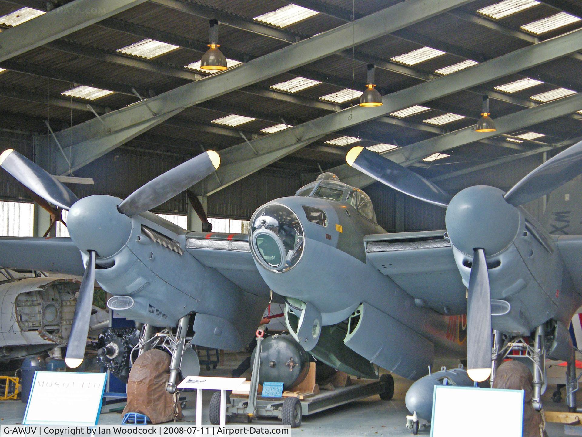 G-AWJV, De Havilland DH-98 Mosquito TT.35 C/N Not found G-AWJV, de Havilland DH98 Mosquito TT-35/Preserved,de Havilland Heritage Museum,London-Colney