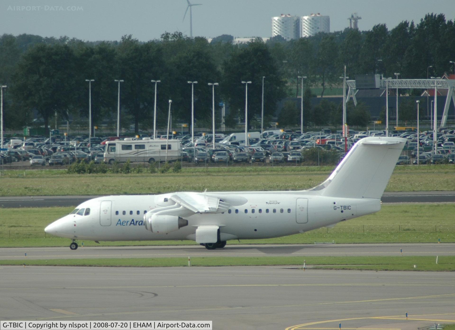 G-TBIC, 1984 British Aerospace BAe.146-200 C/N E2025, Now with Aer Arran titles.