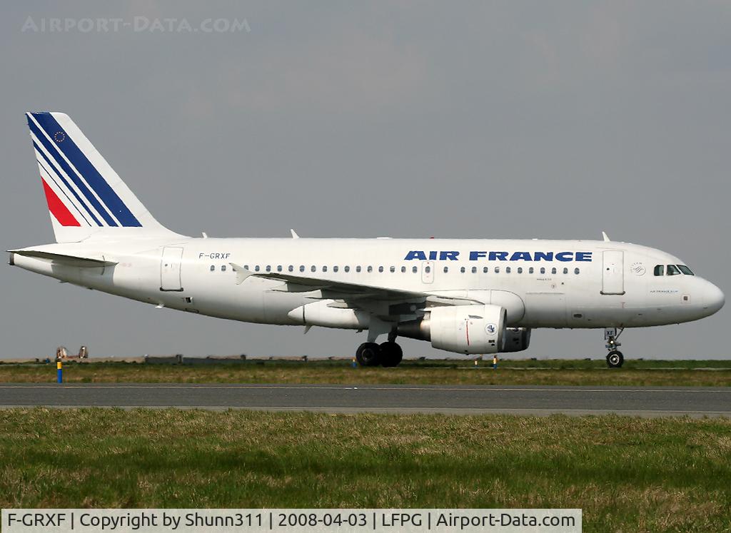 F-GRXF, 2003 Airbus A319-111 C/N 1938, Arriving from flight and rolling to the gate in the south...