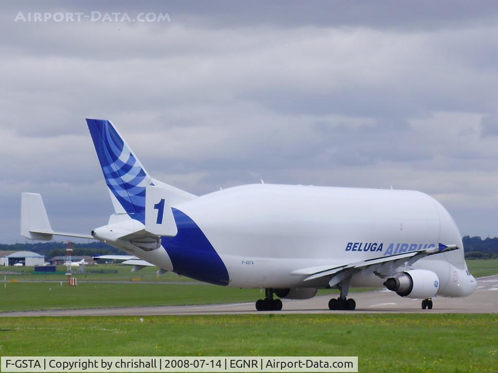 F-GSTA, 1994 Airbus A300B4-608ST Super Transporter C/N 655, turning round ready for an 05 departure