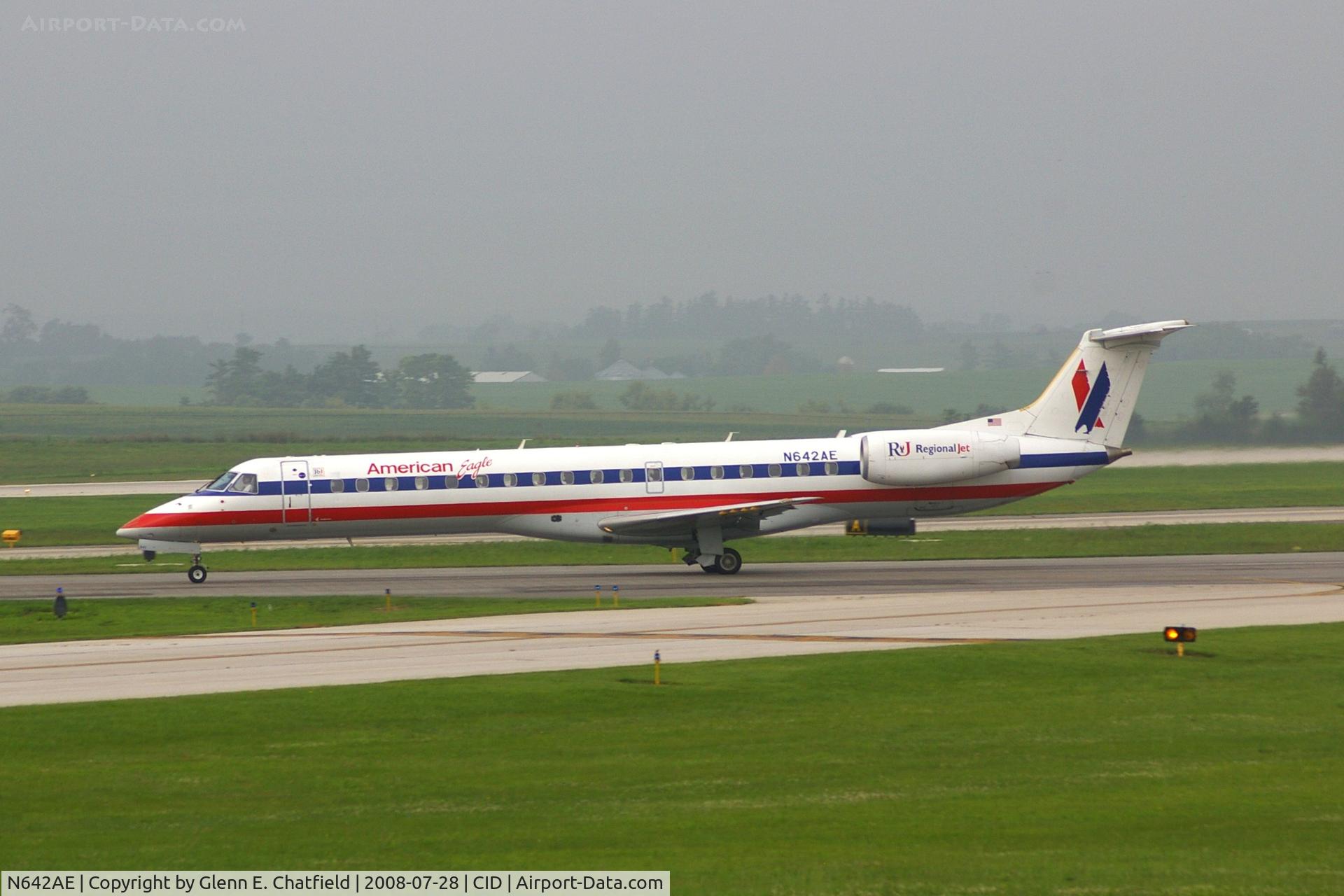 N642AE, 1999 Embraer ERJ-145LR (EMB-145LR) C/N 145193, Seen from my office window, departing runway 13