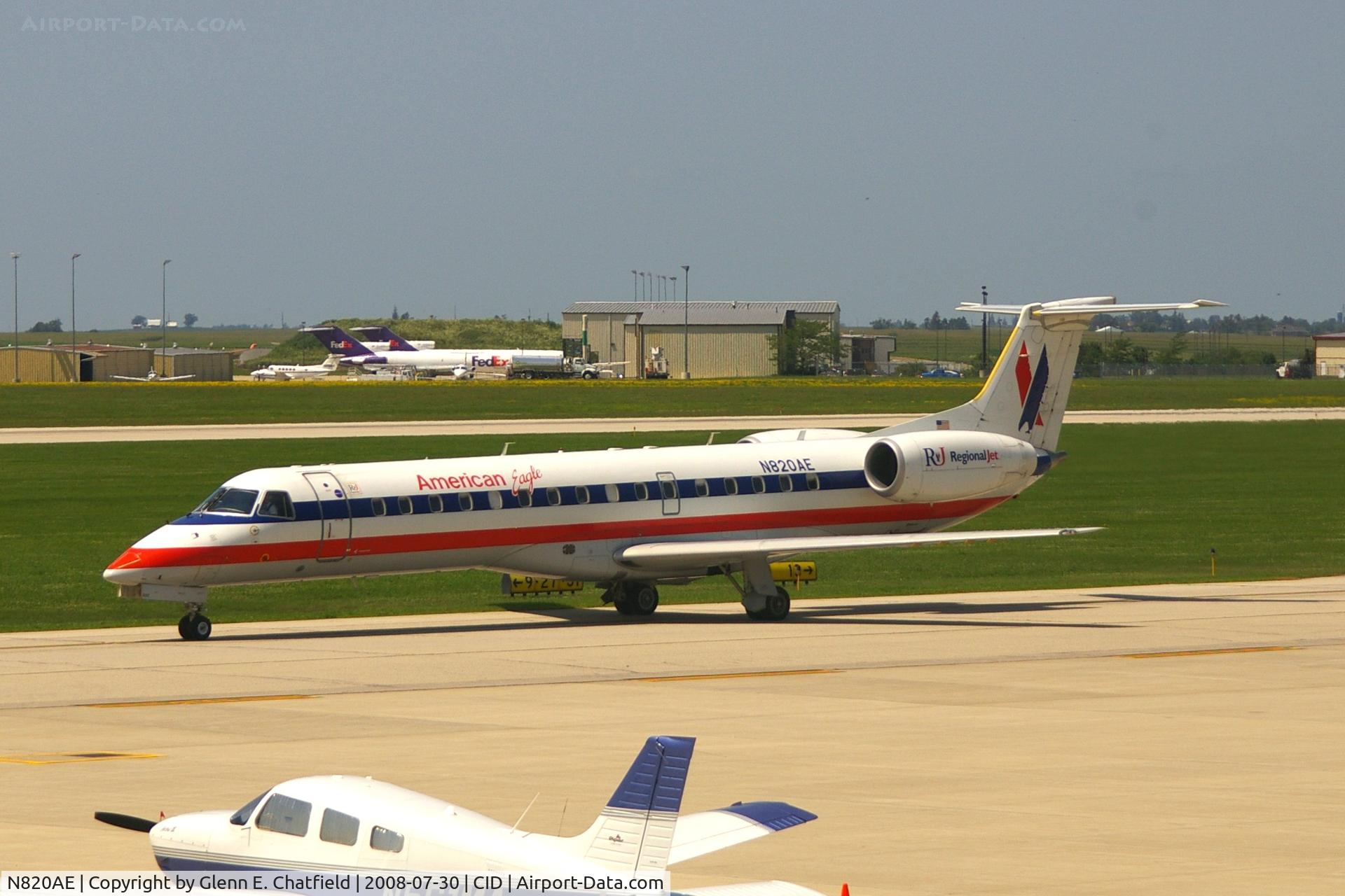 N820AE, 2002 Embraer ERJ-140LR (EMB-135KL) C/N 145576, Taxiing to the ramp after landing Runway 31