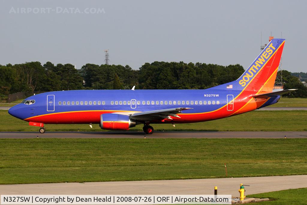 N327SW, 1987 Boeing 737-3H4 C/N 23691, Southwest Airlines N327SW (FLT SWA2066) taxiing to RWY 23 for departure to Orlando Int'l (KMCO).