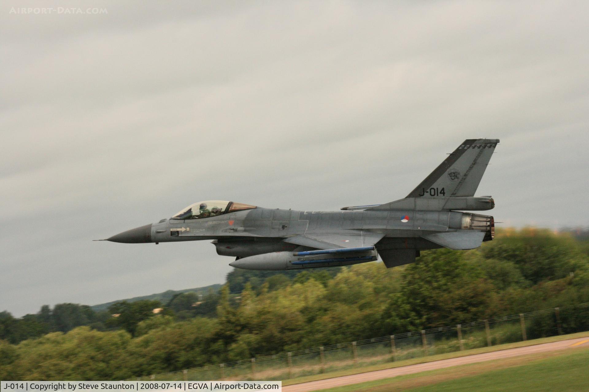 J-014, Fokker F-16AM Fighting Falcon C/N 6D-170, Taken at the Royal International Air Tattoo 2008 during arrivals and departures (show days cancelled due to bad weather)