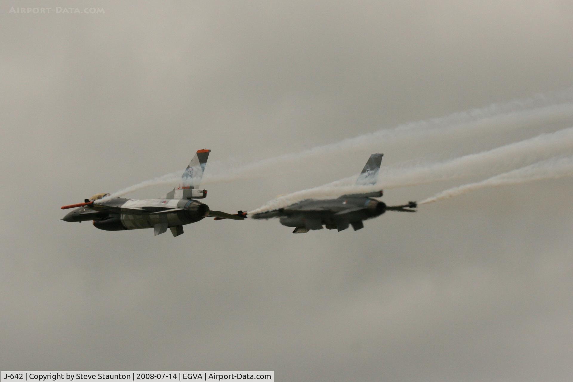 J-642, Fokker F-16AM Fighting Falcon C/N 6D-74, Taken at the Royal International Air Tattoo 2008 during arrivals and departures (show days cancelled due to bad weather)