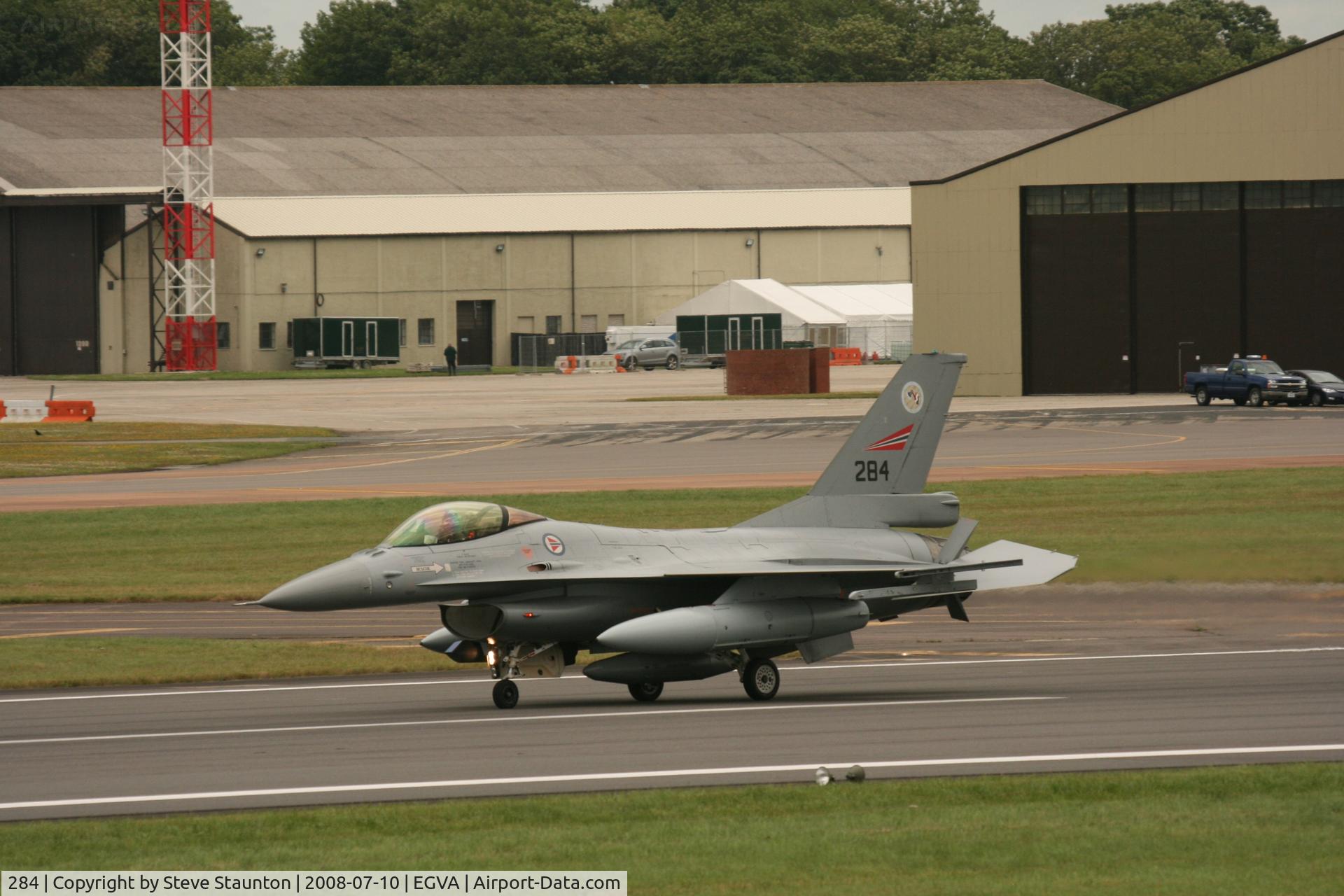 284, 1981 Fokker F-16AM Fighting Falcon C/N 6K-13, Taken at the Royal International Air Tattoo 2008 during arrivals and departures (show days cancelled due to bad weather)