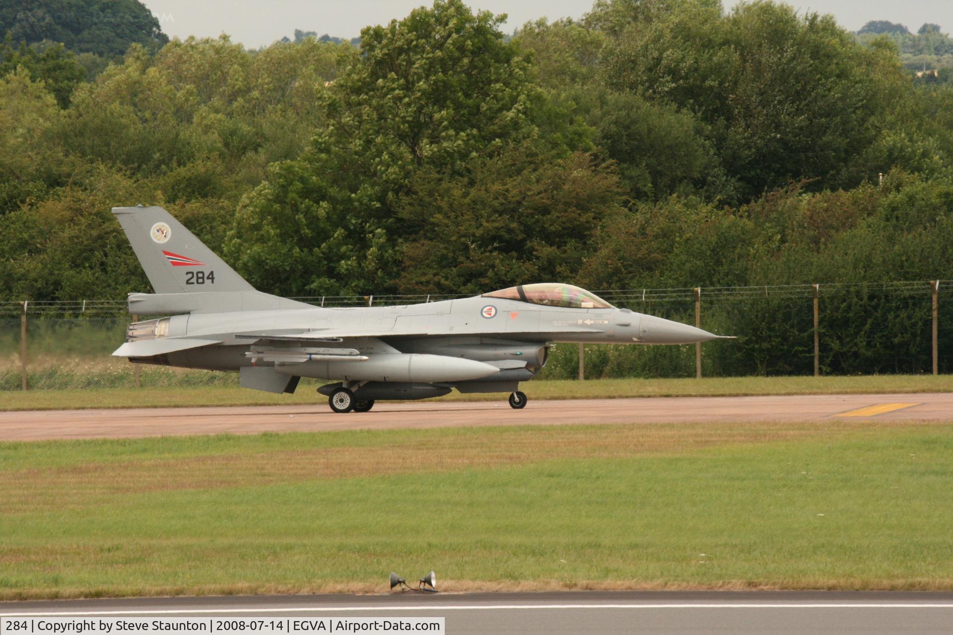 284, 1981 Fokker F-16AM Fighting Falcon C/N 6K-13, Taken at the Royal International Air Tattoo 2008 during arrivals and departures (show days cancelled due to bad weather)
