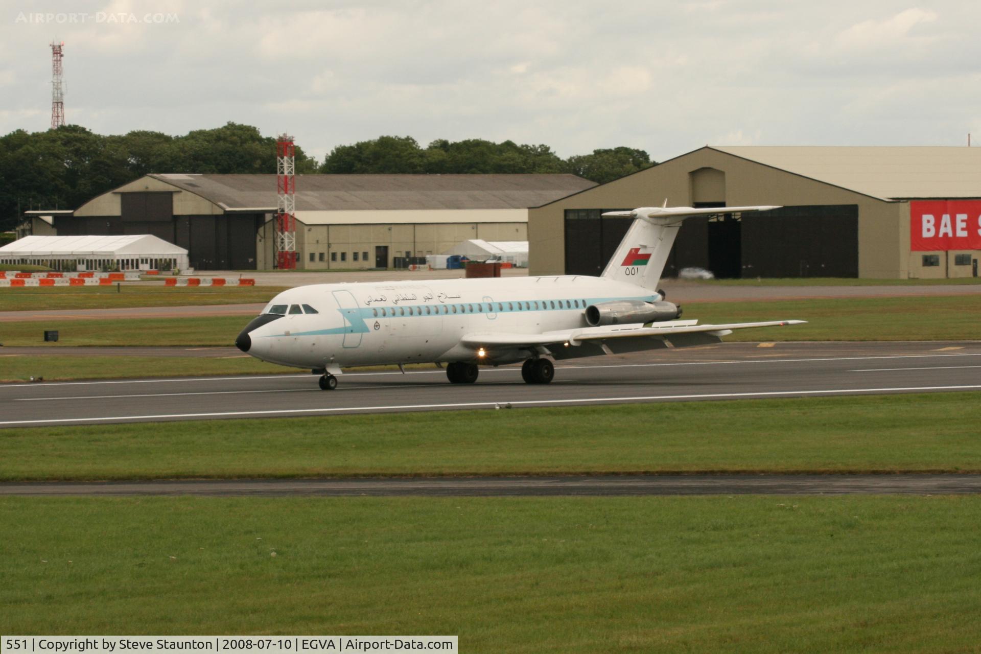 551, 1974 BAC 111-485GD One-Eleven C/N BAC.247, Taken at the Royal International Air Tattoo 2008 during arrivals and departures (show days cancelled due to bad weather)