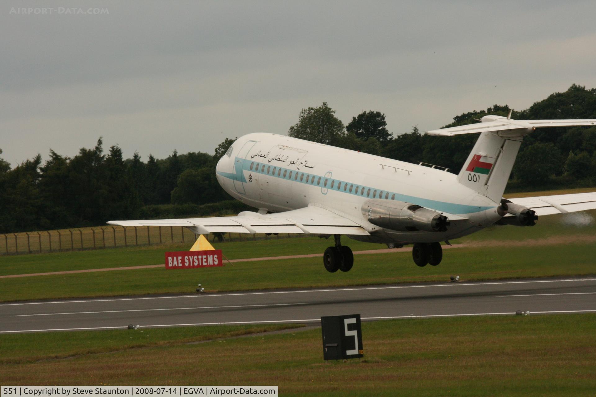 551, 1974 BAC 111-485GD One-Eleven C/N BAC.247, Taken at the Royal International Air Tattoo 2008 during arrivals and departures (show days cancelled due to bad weather)