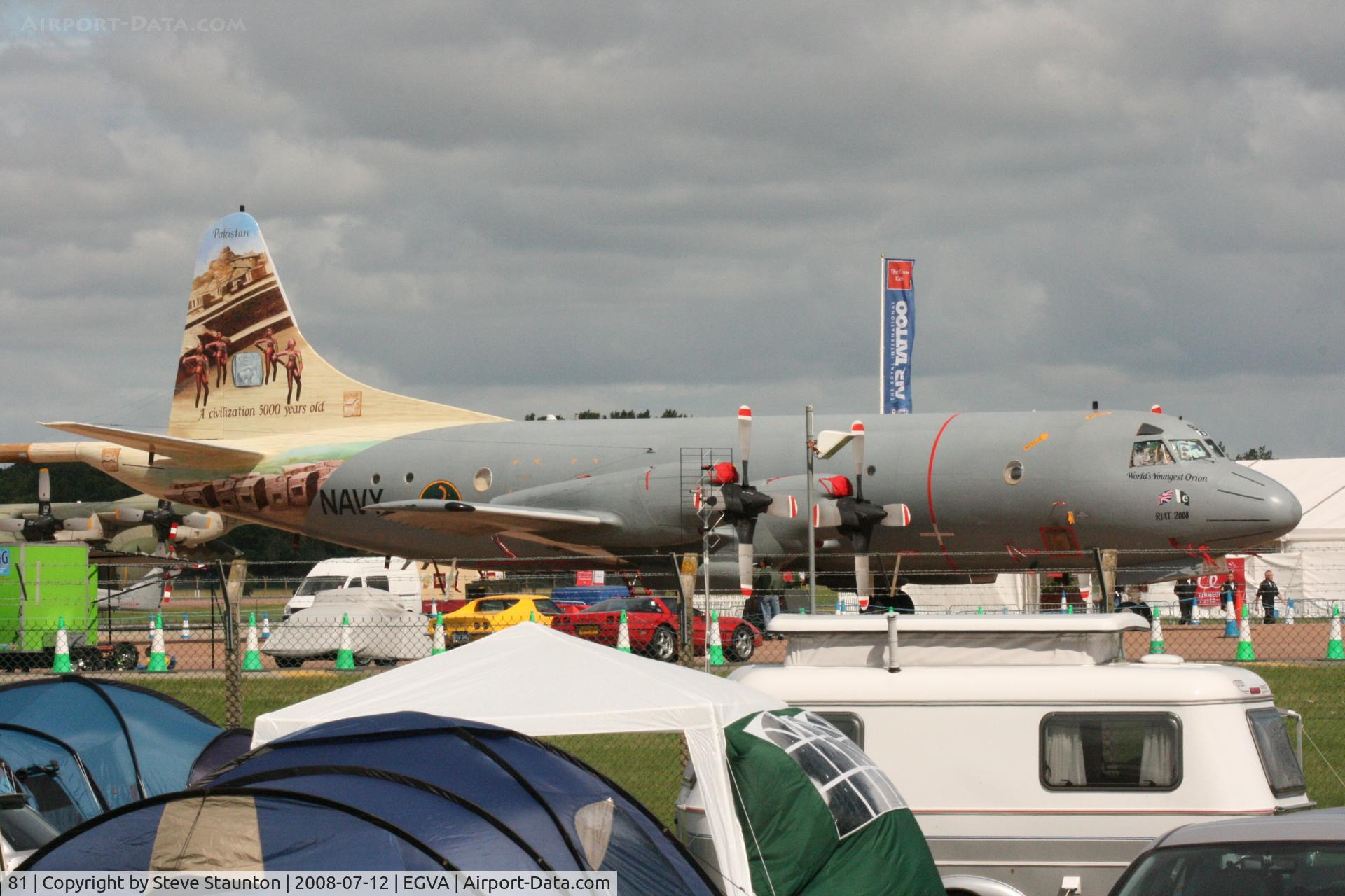 81, Lockheed P-3C Orion C/N 285J-5825, Taken at the Royal International Air Tattoo 2008 during arrivals and departures (show days cancelled due to bad weather)