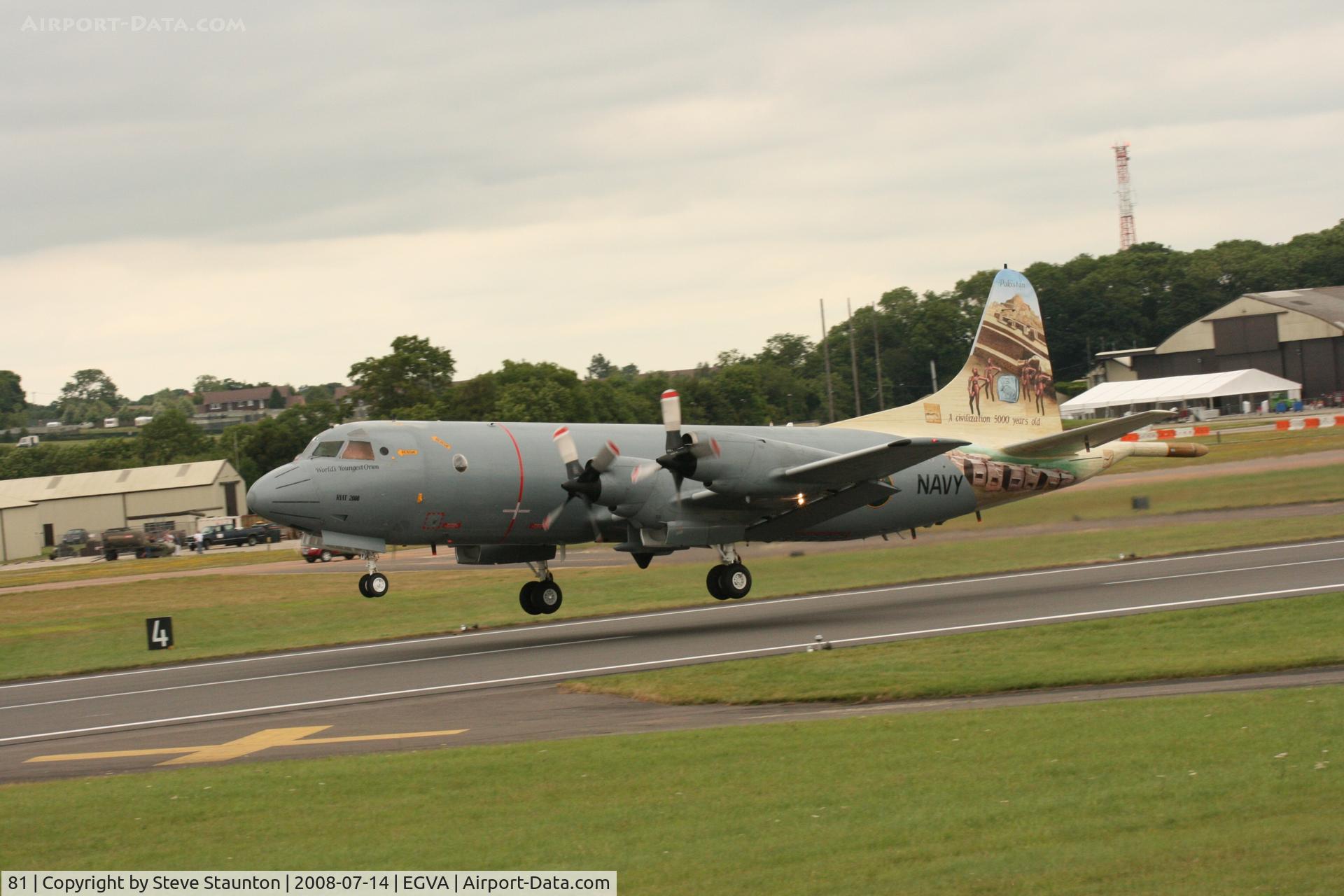 81, Lockheed P-3C Orion C/N 285J-5825, Taken at the Royal International Air Tattoo 2008 during arrivals and departures (show days cancelled due to bad weather)