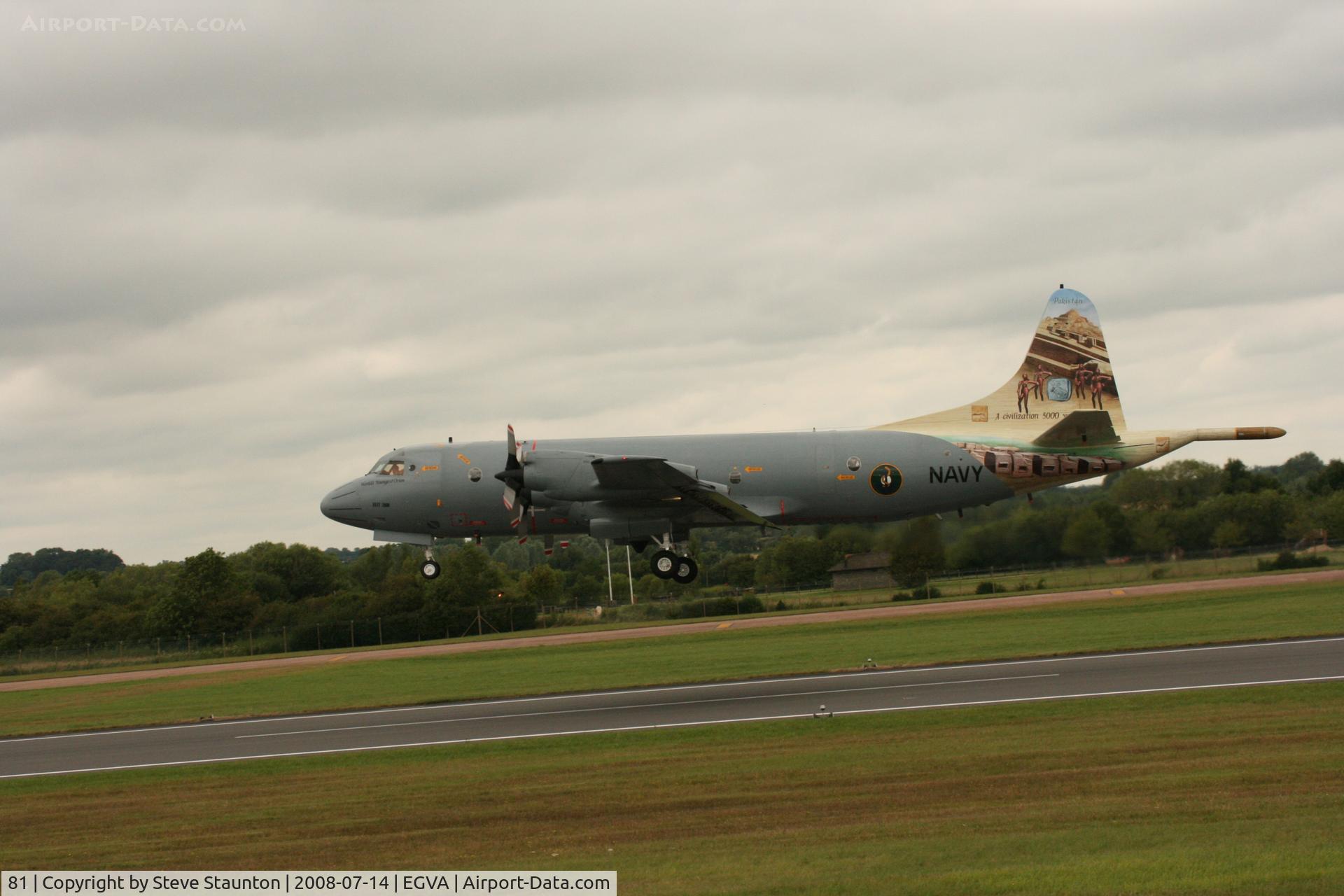 81, Lockheed P-3C Orion C/N 285J-5825, Taken at the Royal International Air Tattoo 2008 during arrivals and departures (show days cancelled due to bad weather)