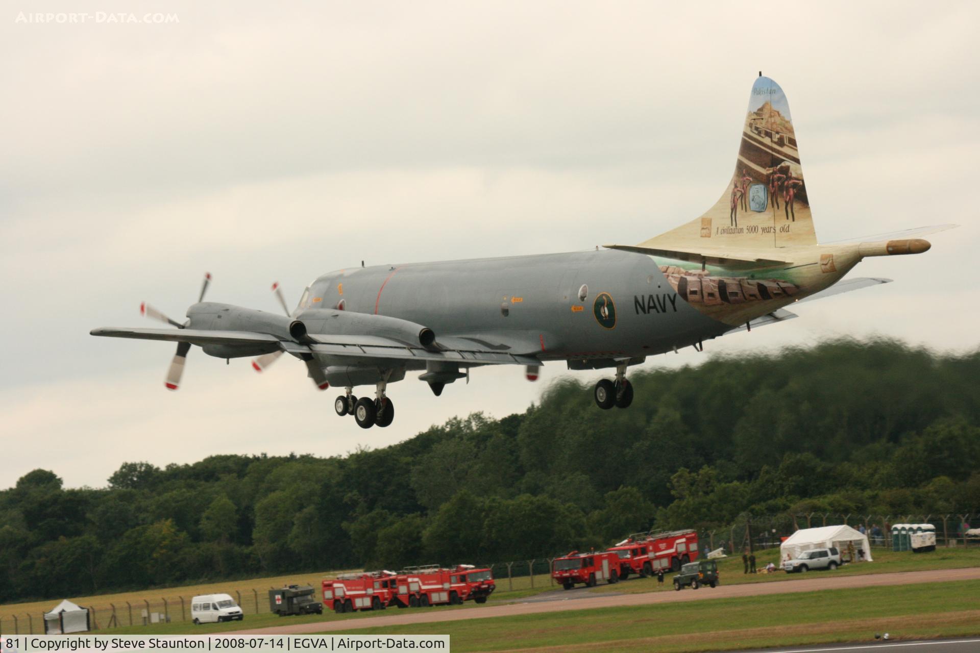 81, Lockheed P-3C Orion C/N 285J-5825, Taken at the Royal International Air Tattoo 2008 during arrivals and departures (show days cancelled due to bad weather)