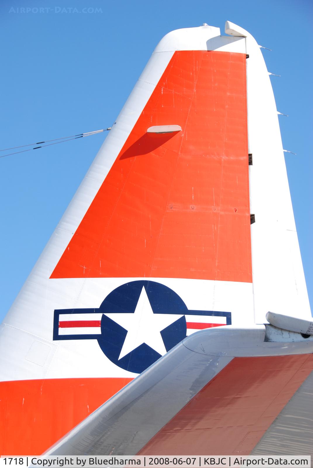 1718, 1986 Lockheed C-130H Hercules C/N 382-5106, Tail detail. Parked on display at Jeffco.