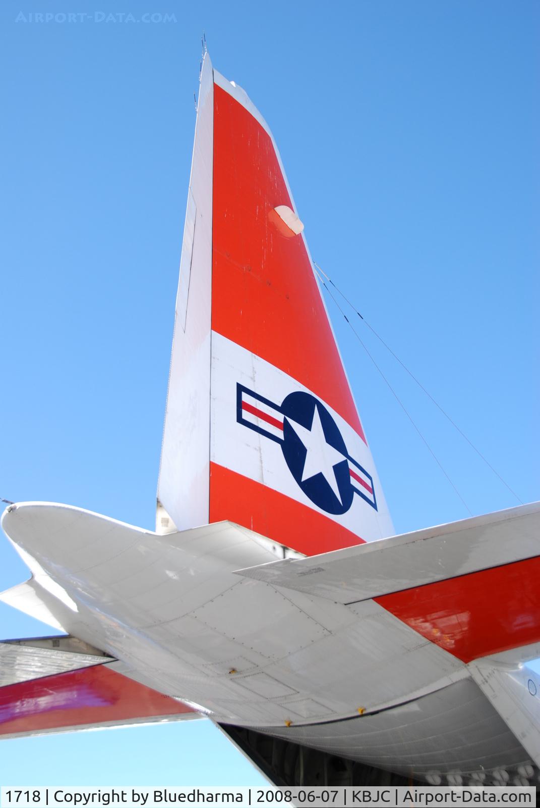 1718, 1986 Lockheed C-130H Hercules C/N 382-5106, Tail Detail. Parked on display at Jeffco.