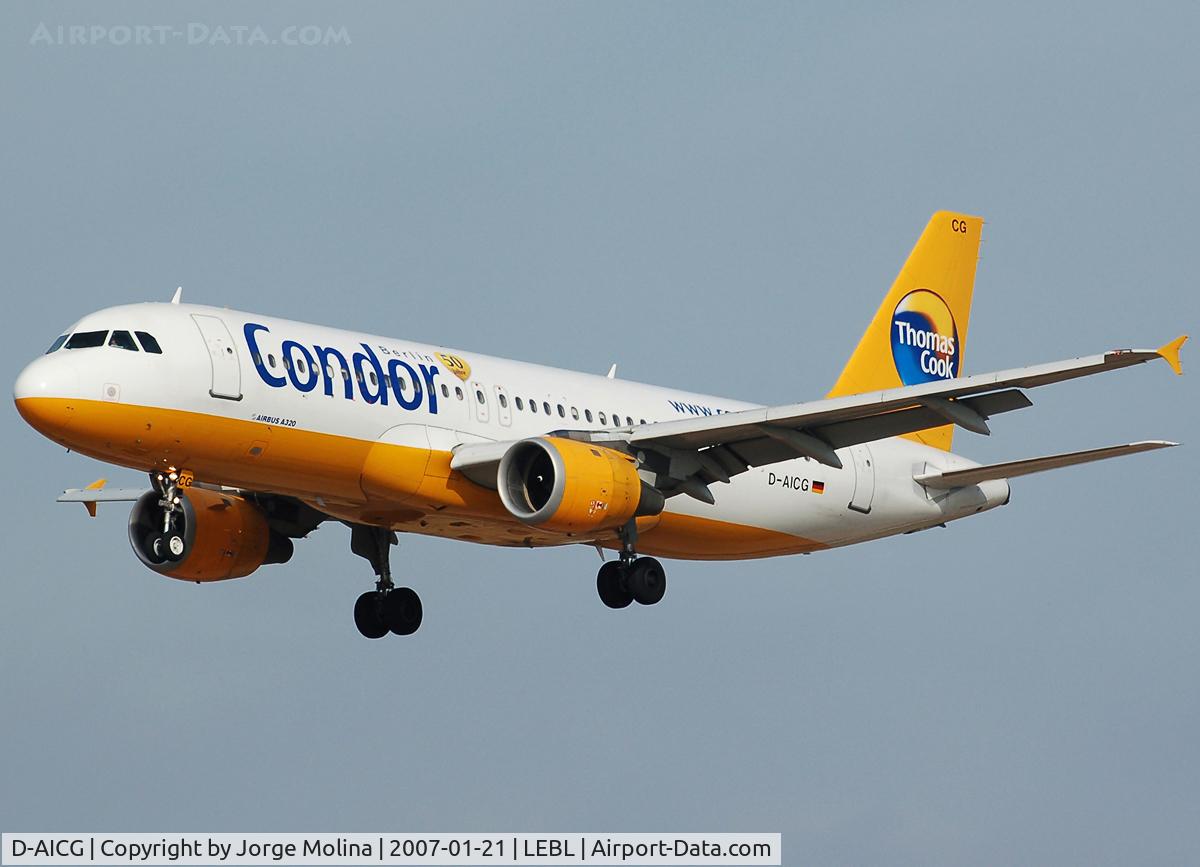 D-AICG, 1999 Airbus A320-212 C/N 0957, On short final to RWY 25R.