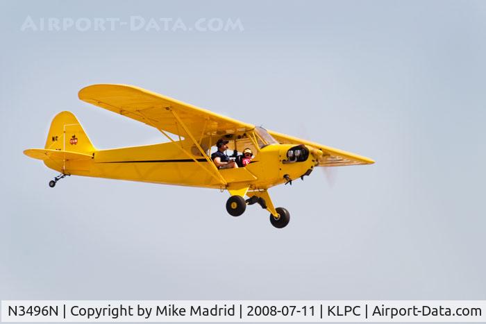 N3496N, 1947 Piper J3C-65 Cub Cub C/N 22723, Landing West Coast Piper Cub Fly-in Lompoc 2008