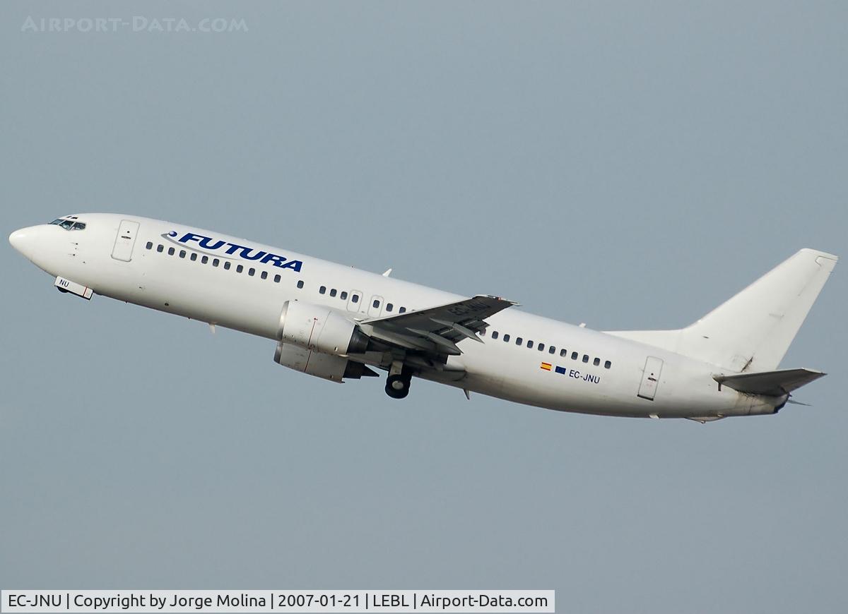 EC-JNU, 1993 Boeing 737-4Q8 C/N 26285, Taking off RWY 25L.
