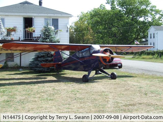 N14475, 1935 Porterfield 35-70 Flyabout C/N 132, Parked at Smith Field