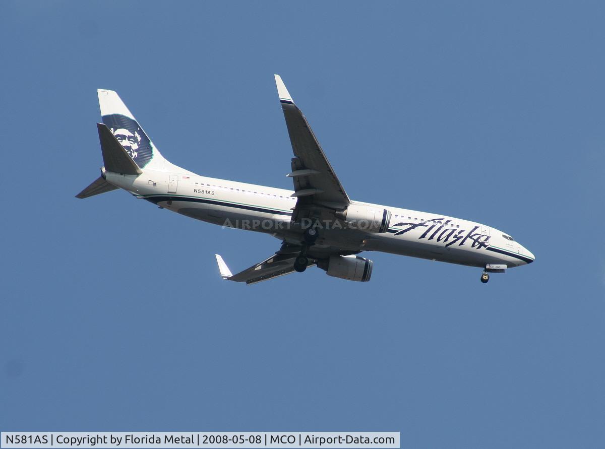 N581AS, 2007 Boeing 737-890 C/N 35188, Alaska Air 737-800 arriving from SEA