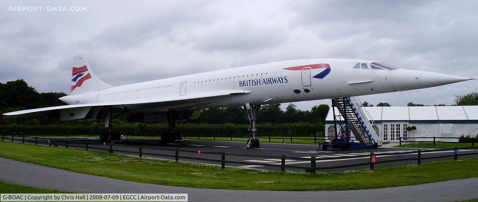 G-BOAC, 1975 Aerospatiale-BAC Concorde 1-102 C/N 100-004, on display at the viewing area at Manchester Airport