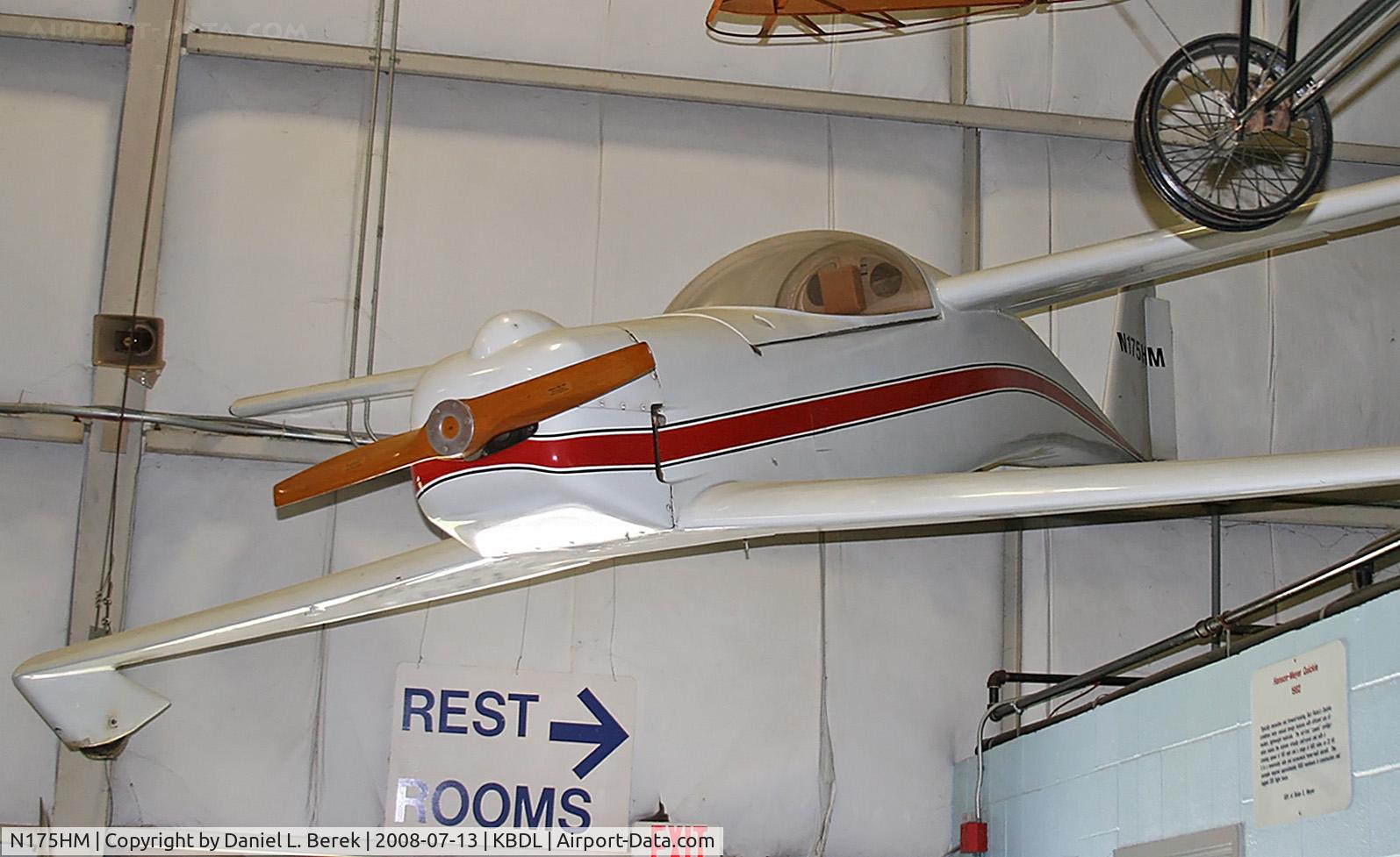 N175HM, 1982 QAC Quickie C/N 175, This dolphin-like 1982 Quickie was hangin' out (literally!) at the New England Air Museum.
