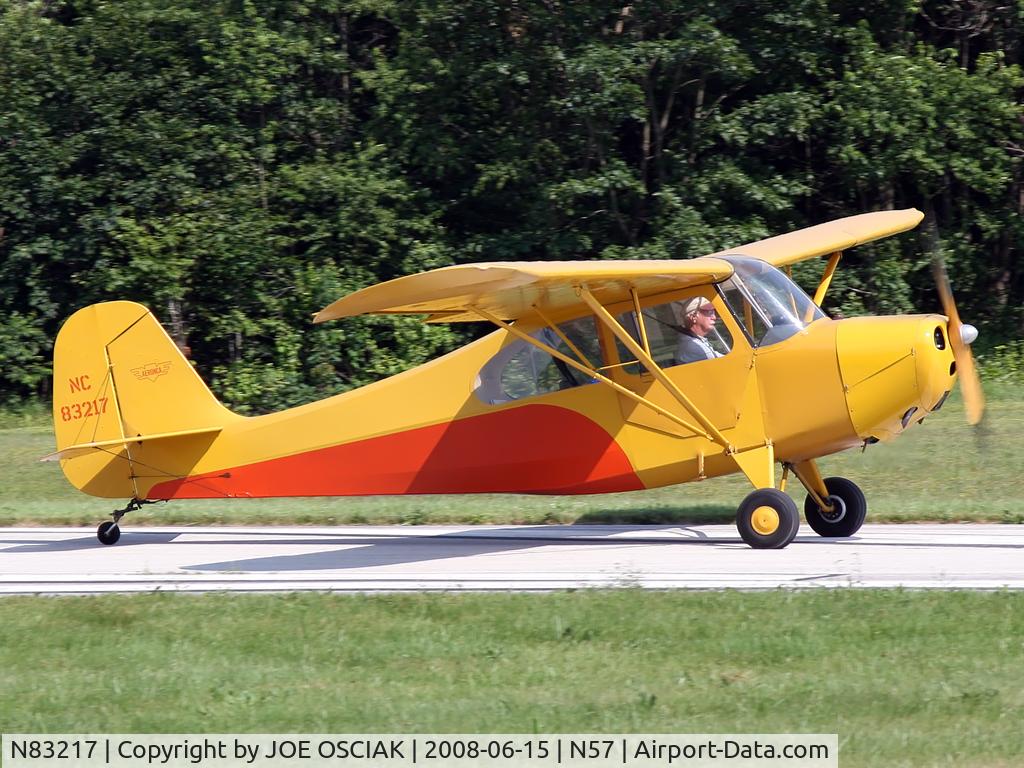 N83217, 1946 Aeronca 7AC Champion C/N 7AC-1878, Leaving N57