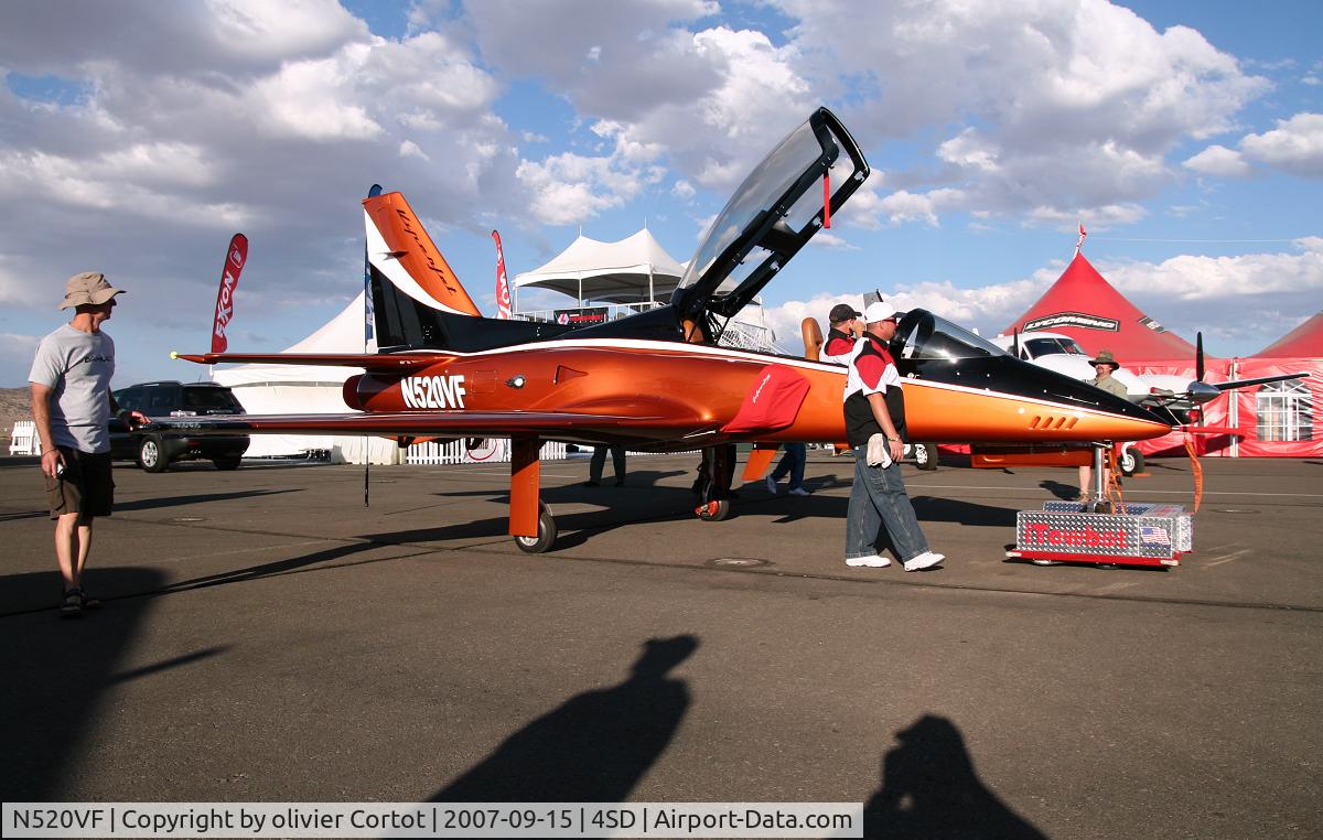 N520VF, 1999 Viper Aircraft Viperjet C/N 0001, returning to pit, saturday evening, Reno 2007