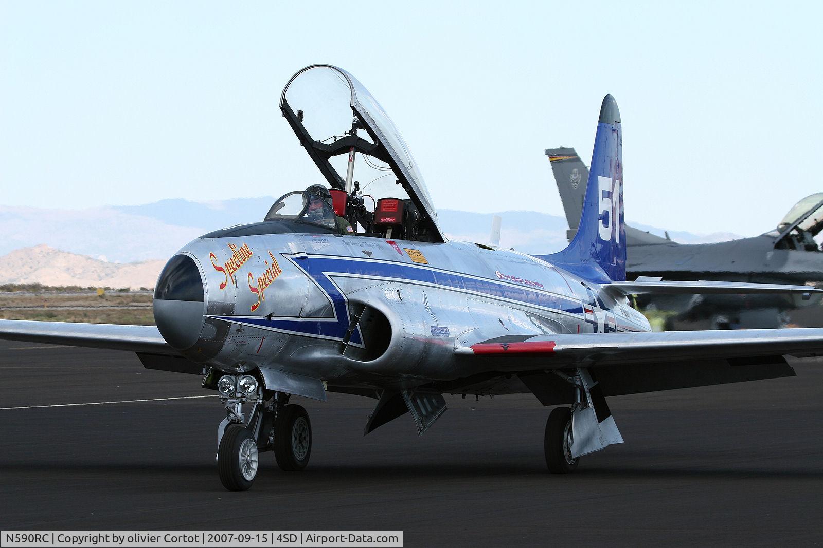 N590RC, 1957 Canadair T-33AN Silver Star 3 C/N T33-590, taxiing at Reno air Races 2007