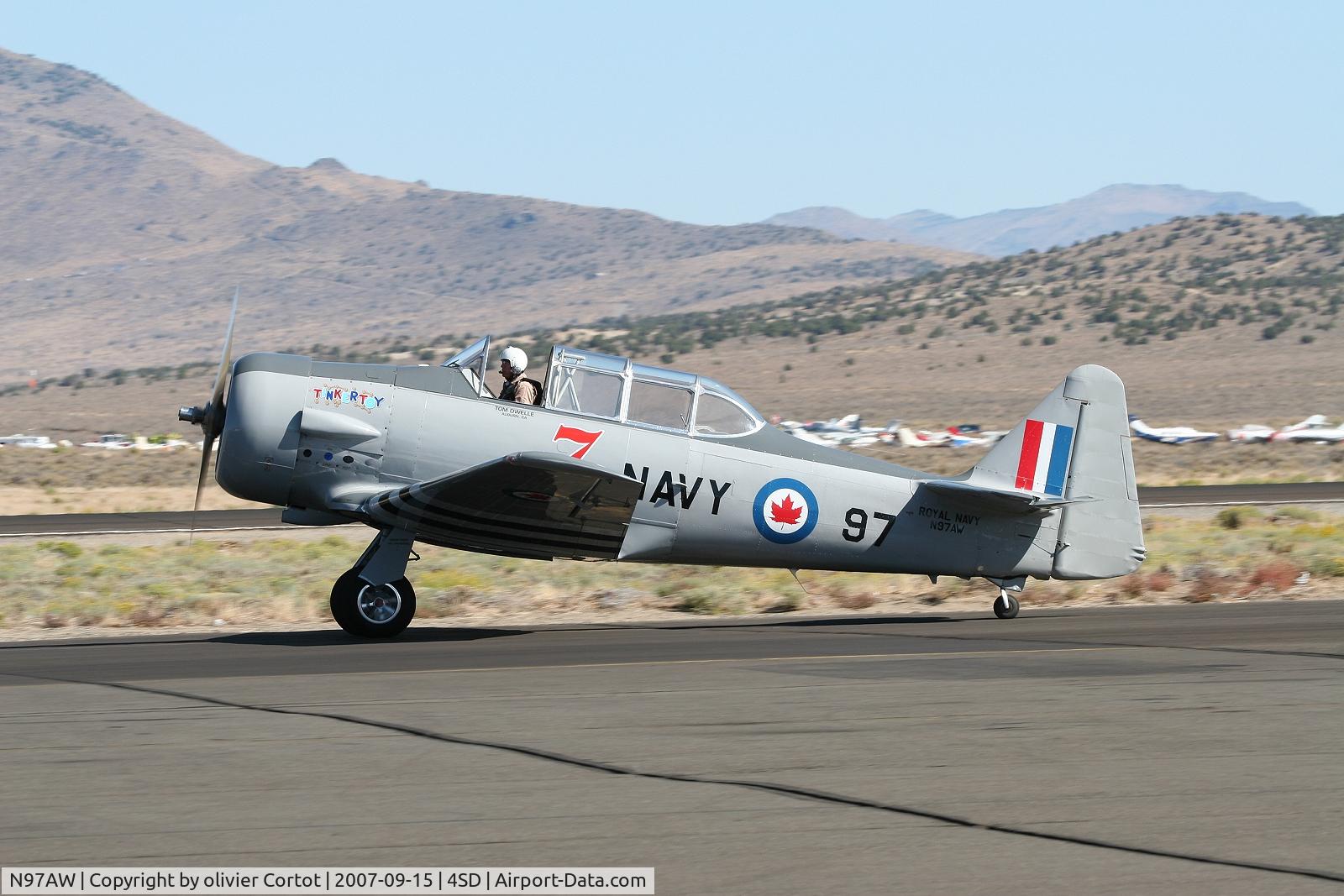 N97AW, 1940 North American AT-6 Harvard II C/N 66-2703, taxiing at Reno air Races 2007