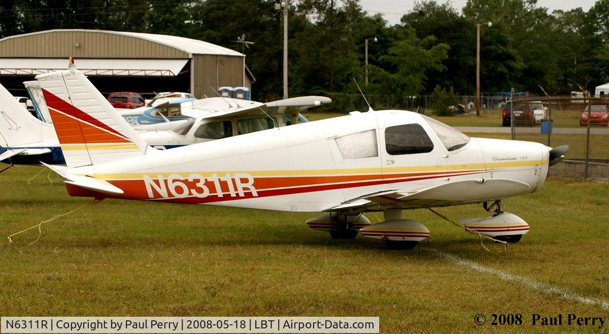 N6311R, 1966 Piper PA-28-140 C/N 28-21477, These stripes will get your attention on a dreary day