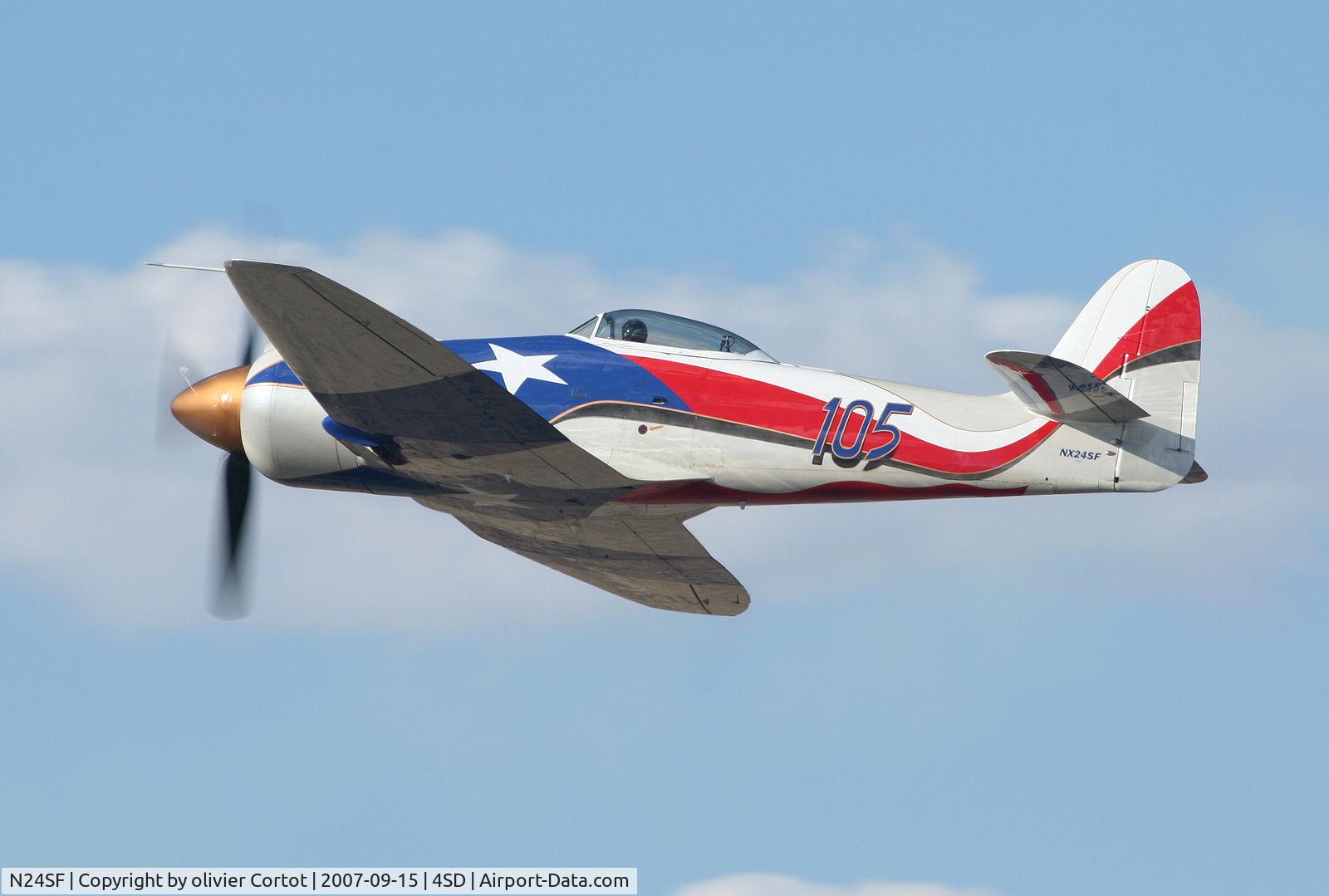 N24SF, 1948 Hawker Sea Fury FB.11 C/N 37517, taking off during Reno air races