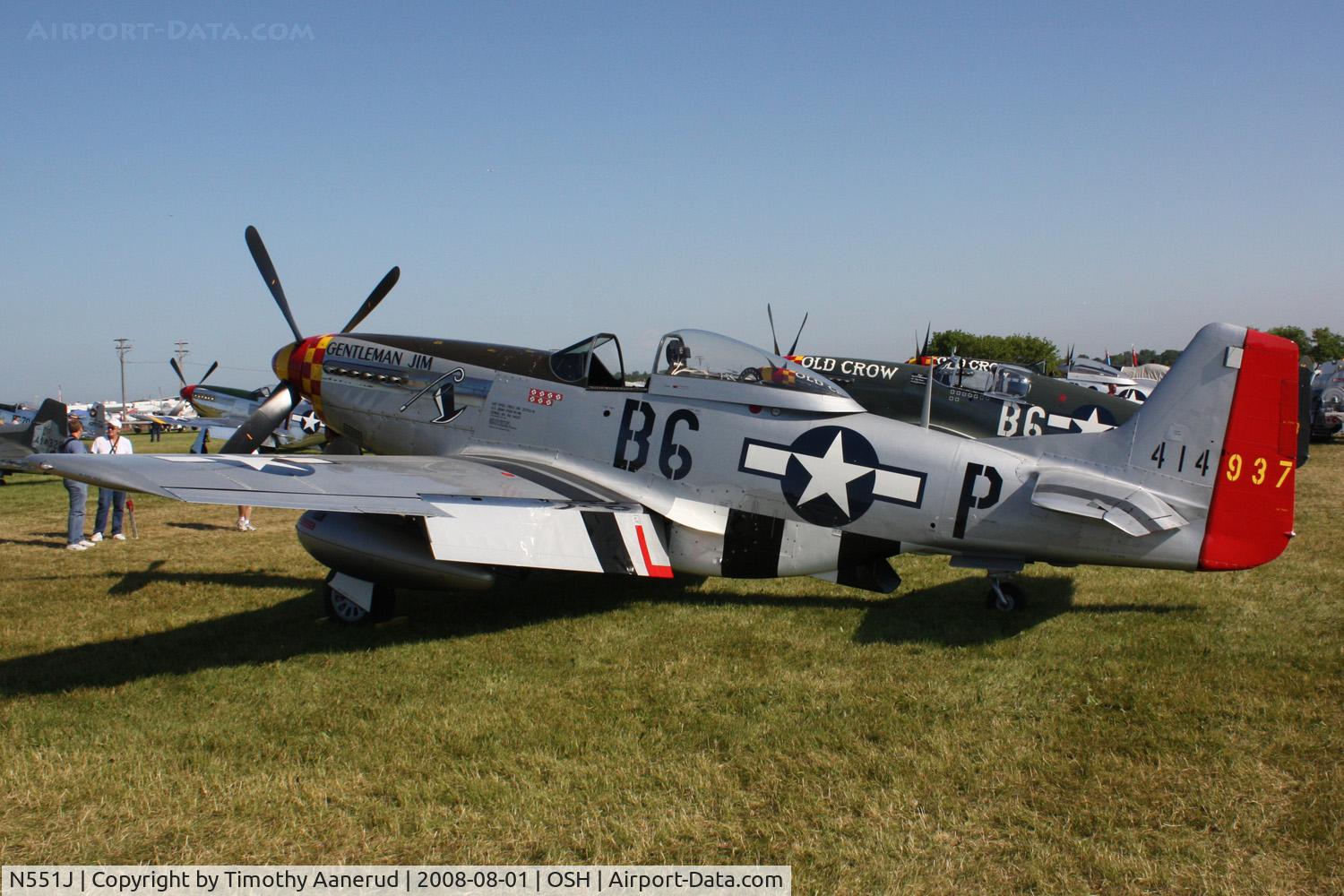 N551J, 1957 North American P-51D Mustang C/N 44-74230, EAA AirVenture 2008