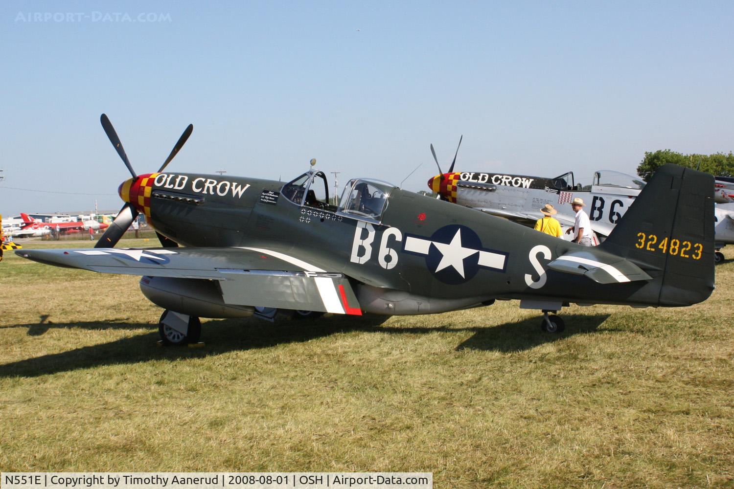 N551E, 1943 North American P-51B-1NA Mustang C/N 102-24700, EAA AirVenture 2008