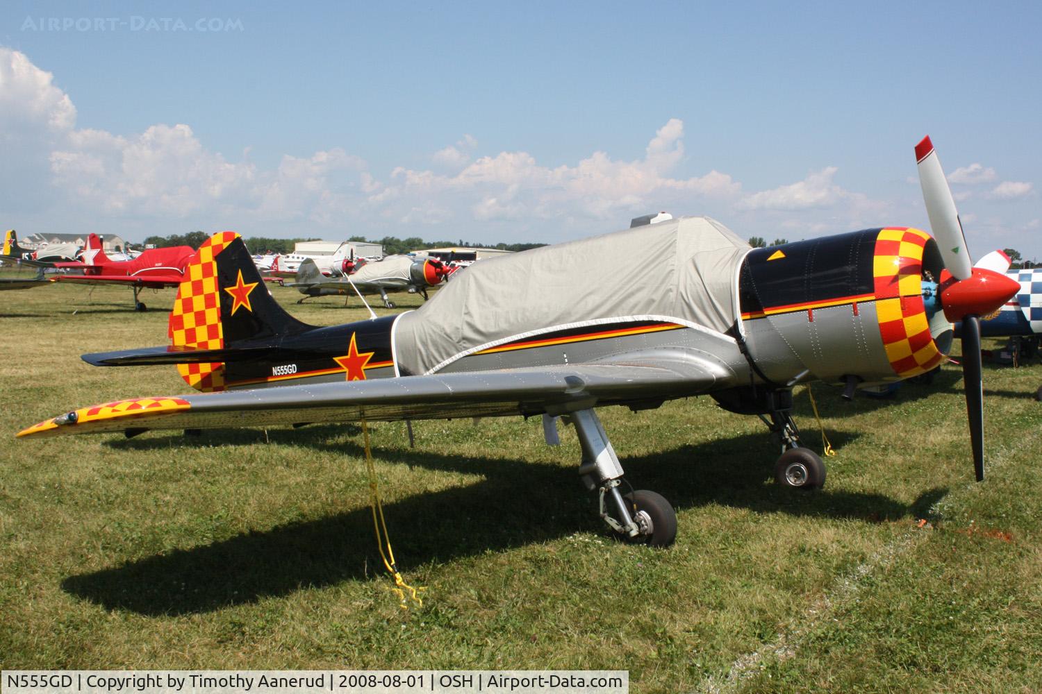 N555GD, 2003 Yakovlev (Aerostar) Yak-52TW C/N 0212405, EAA AirVenture 2008