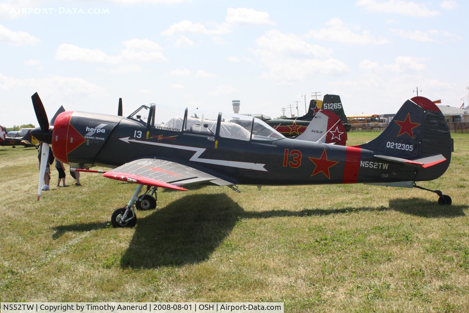 N552TW, 2002 Yakovlev (Aerostar) Yak-52TW C/N 0212305, EAA AirVenture 2008