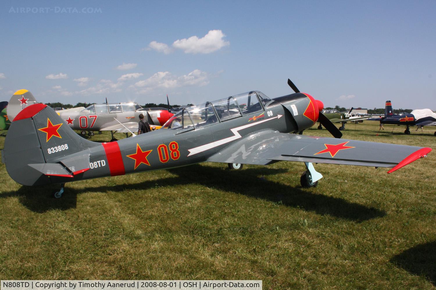 N808TD, Yakovlev (Aerostar) Yak-52 C/N 833808, EAA AirVenture 2008