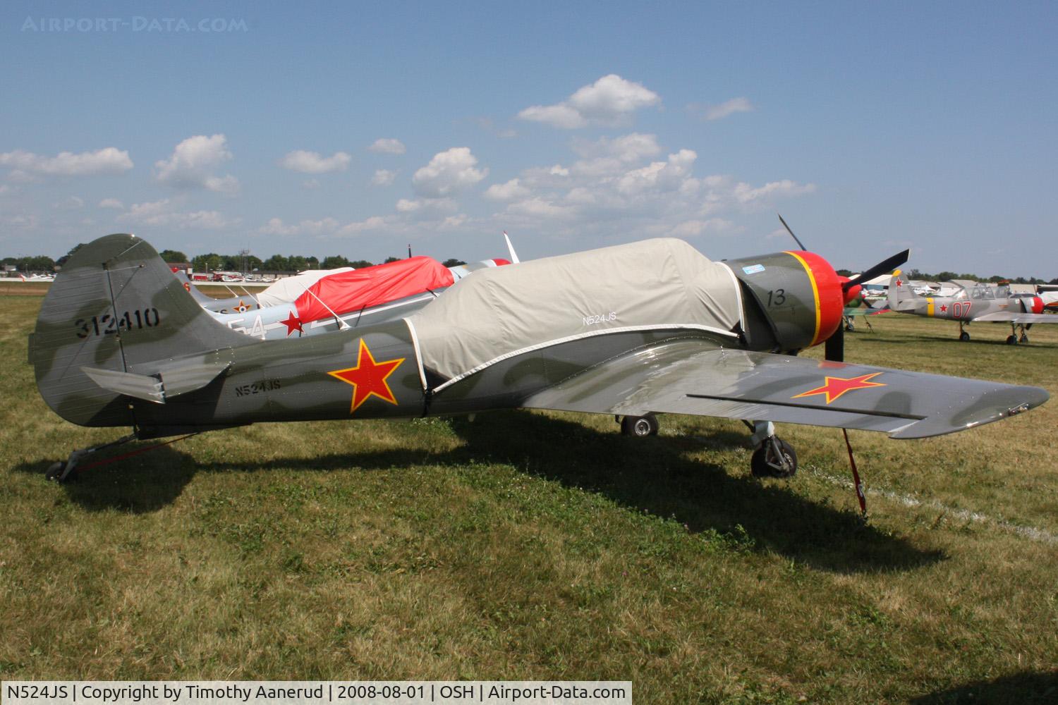 N524JS, 2003 Yakovlev (Aerostar) Yak-52TW C/N 0312410, EAA AirVenture 2008