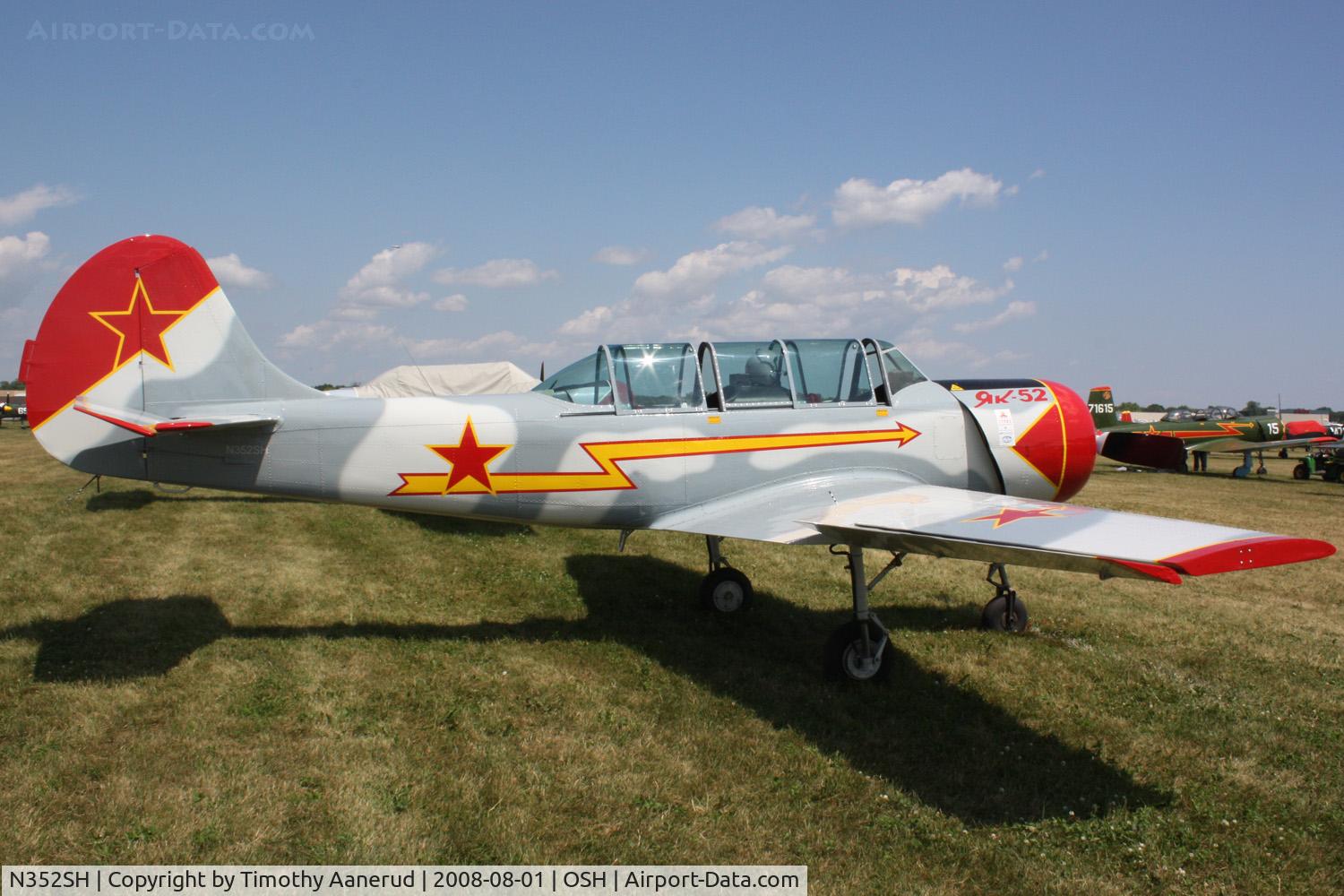 N352SH, 1985 Yakovlev (Aerostar) Yak-52 C/N 855704, EAA AirVenture 2008