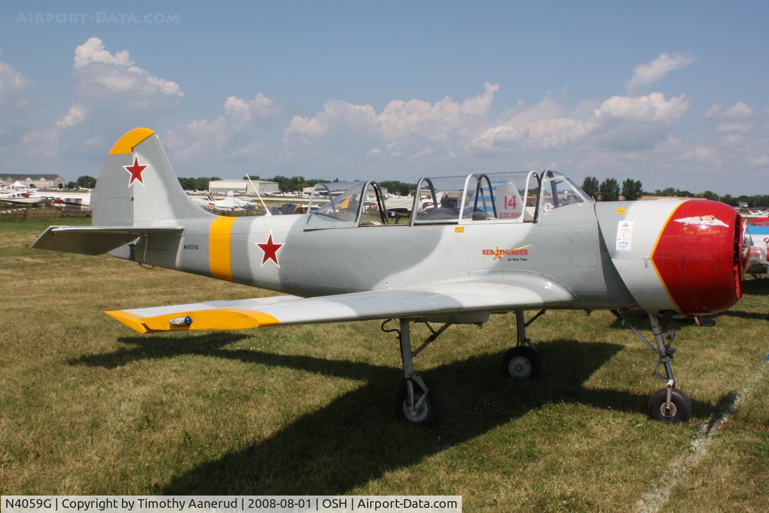 N4059G, 1984 Yakovlev (Aerostar) Yak-52 C/N 844407, EAA AirVenture 2008