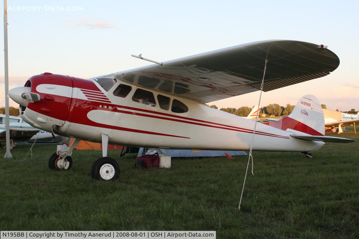 N195BB, 1947 Cessna 195 C/N 7074, EAA AirVenture 2008