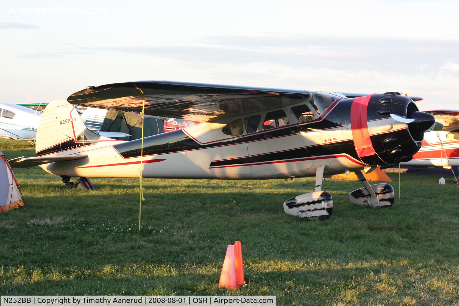 N252BB, 1950 Cessna 195A C/N 7571, EAA AirVenture 2008, Classics Outstanding Cessna 190/195 winner