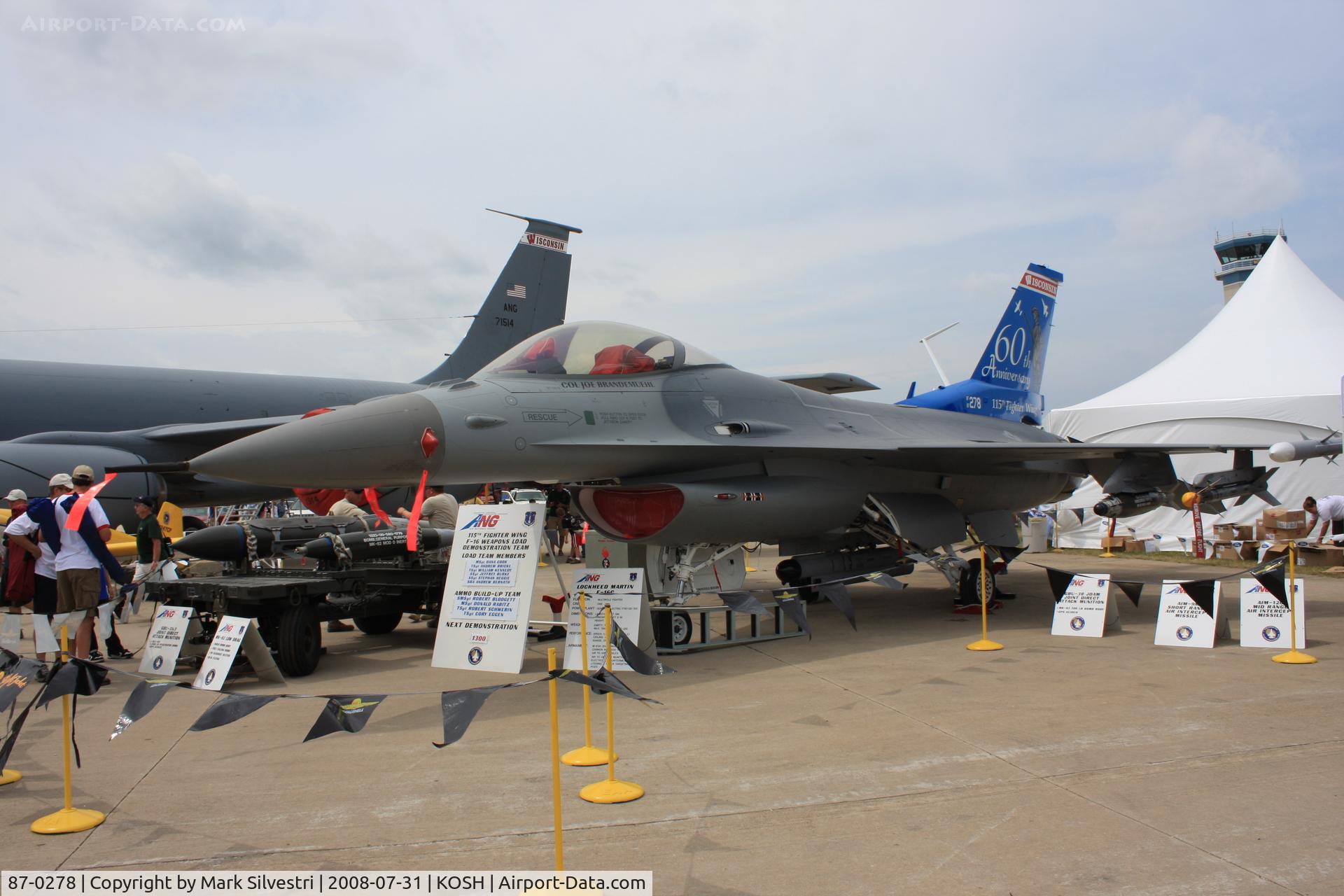 87-0278, General Dynamics F-16C Fighting Falcon C/N 5C-539, Oshkosh 2008