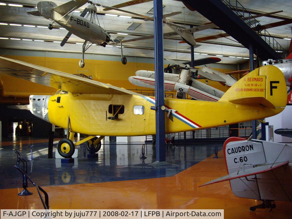 F-AJGP, 1928 Bernard 191GR Grand Raid C/N 2908-02, on display at Le Bourget Muséum